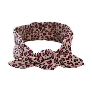 Pink Leopard Print Hair Wrap