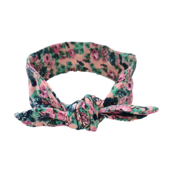 Pink and Green Flowers Hair Wrap